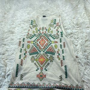 Tribal geometric print tank top